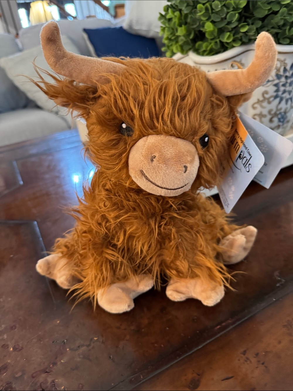 Plush Highland Cow  warmpals Stuffed Animal - Rust Brown